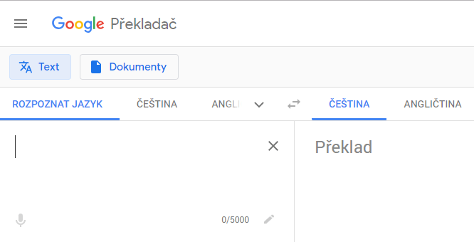 google překladač