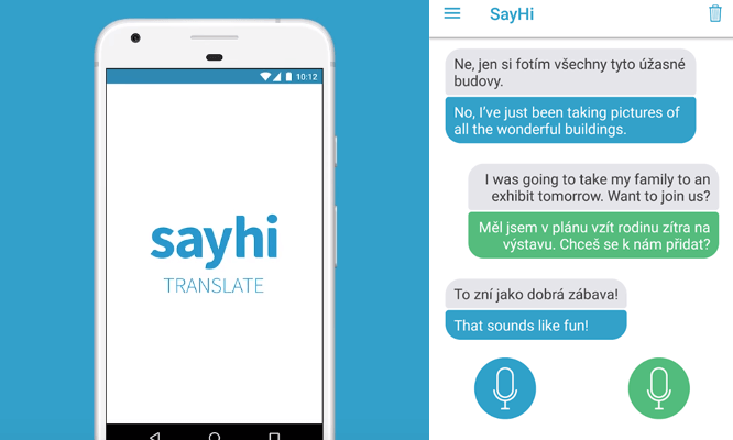sayhi překladatel - náhled na mobilu
